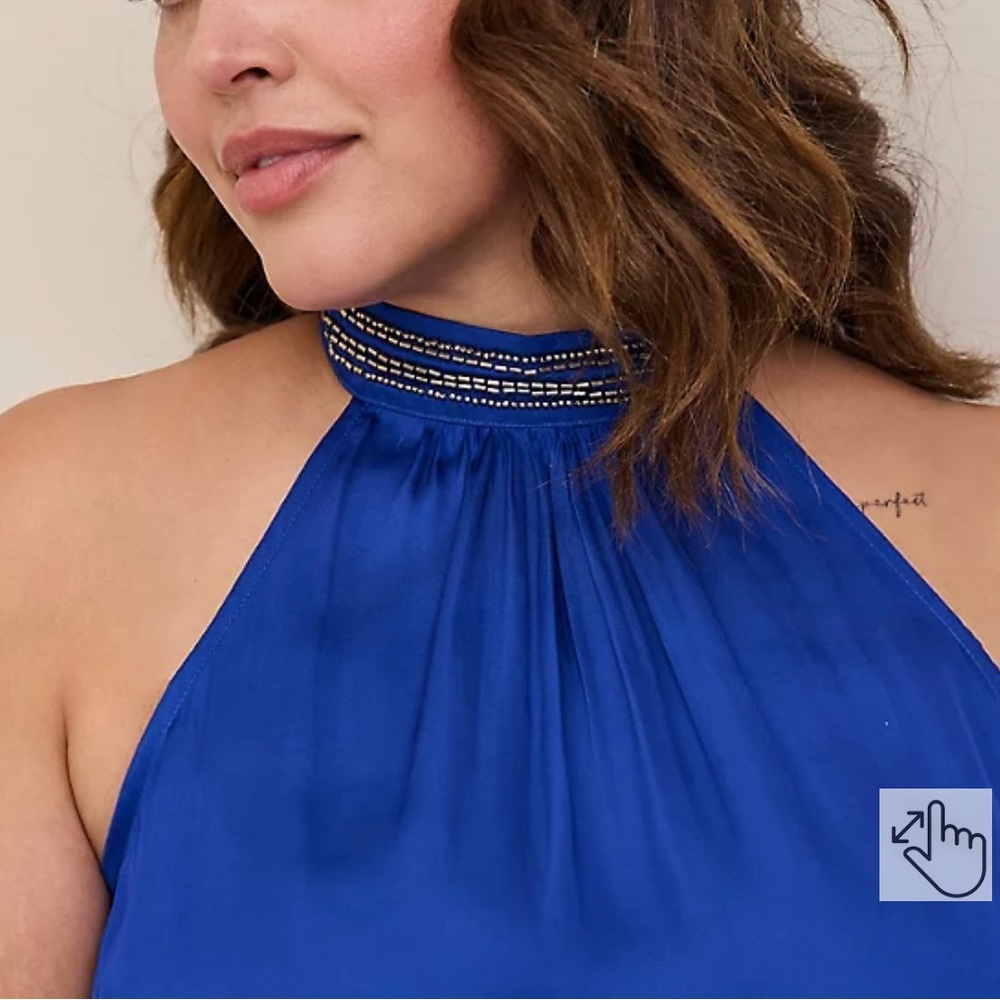 NWT: TORRID Satin Beaded Halter Top (Multiple Sizes)
